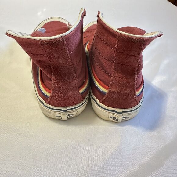 Size 7.5 Women 6 Men- VANS Sk8-Hi 138 Decon High Red Rainbow Burgundy - Picture 7 of 10
